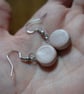 Ceramic disc dangle earrings in pink - Image 2