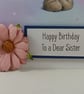 Sister birthday card - cute bear with bouquet of flowers - Image 3