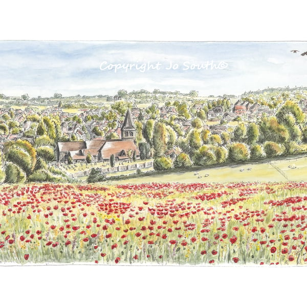 North Field Poppies, Overton, Hampshire - Limited Edition Art Print