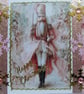 Hand Crafted Decoupage Chistmas Card - Happy Christmas (3348) Pink Nutcracker