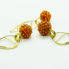 Orange Beaded Bead Teardrop Journal Planner Clips, Paperclip Bookmarks