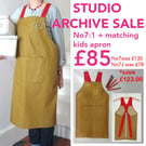 Cross Back Aprons with Adjustable Straps, Matching Adult and Mini Kids Aprons