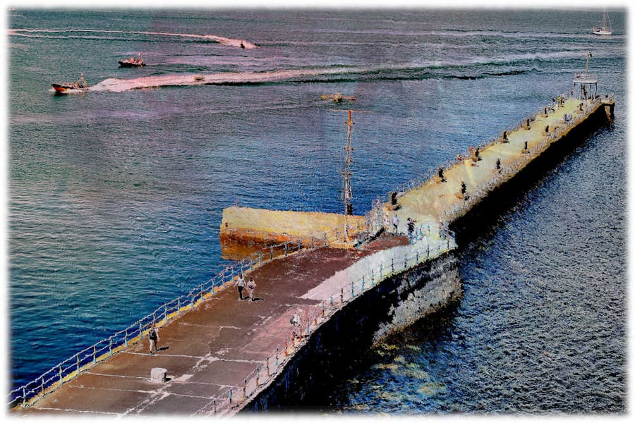 Picture of Weymouth Stone Pier, Digital Art Print Weymouth Jetty, Dorset