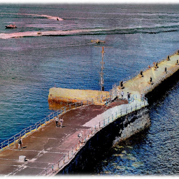 Picture of Weymouth Stone Pier, Digital Art Print Weymouth Jetty, Dorset