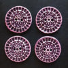 set of four large purple ceramic buttons 