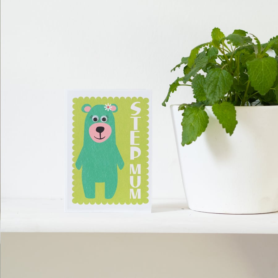 Stepmum Card - Greetings Card - Stepmum Birthday Card - Bear Card