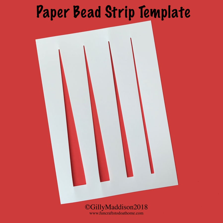Paper Bead Template - Easily Draw Your Strips - Four Sizes On One Template
