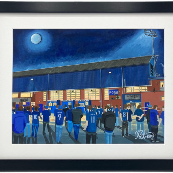Peterborough United F.C, London Road Stadium. High Quality Framed Art Print