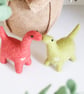 Dinos in Love - Pair of Handmade Needle Felted Dinosaurs Decoration Anniversary  - Image 3