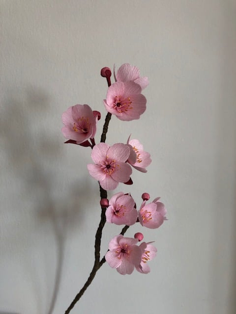 Paper cherry blossom branch