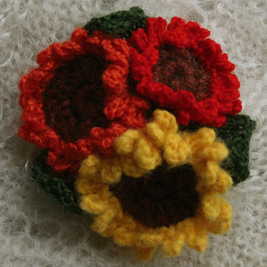 +Mixed Sunflowers - brooch+