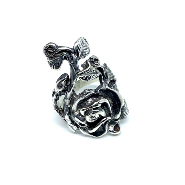 Rose ring in sterling silver 925