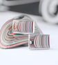 Oblong fordite cufflinks (silver swivel backs) - Image 1