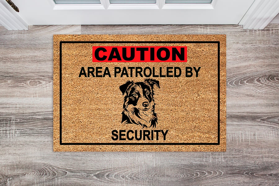 Border Collie Security Door Mat - Border Collie Shepherd Welcome Mat 