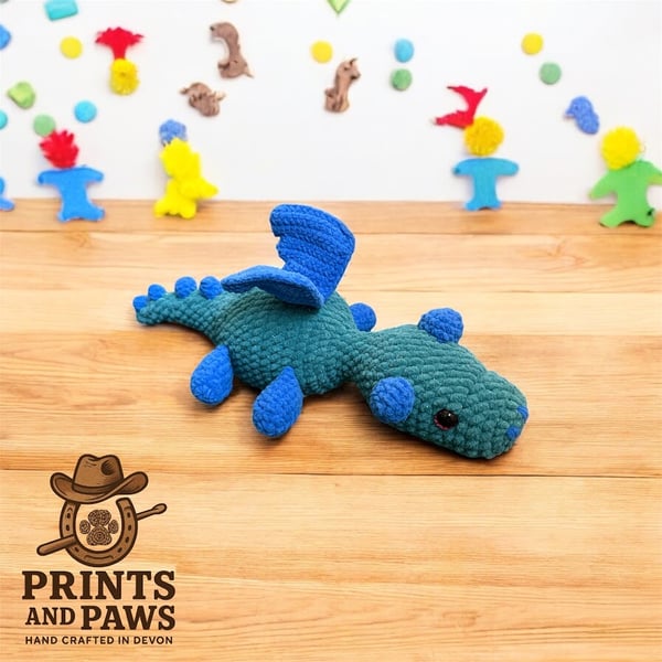 Blue Lagoon Dragon - Crochet Plushie