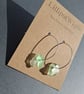 Sea foam and pale green coloured sea glass silver hooped earrings - Image 3