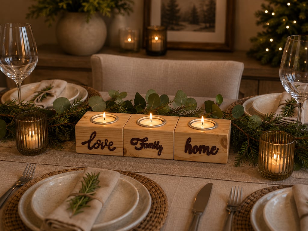 Handmade Wooden Candle Holder Set - Reclaimed Wood Tea Lights