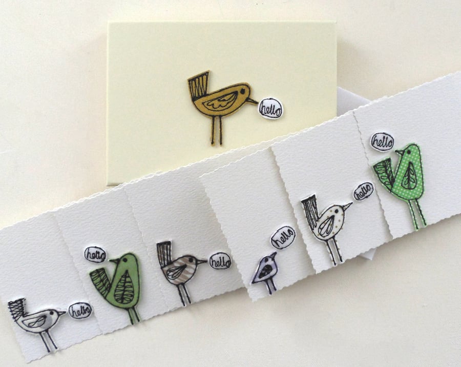 'Hello Birdie' - A Box of Six Postcards with envelopes