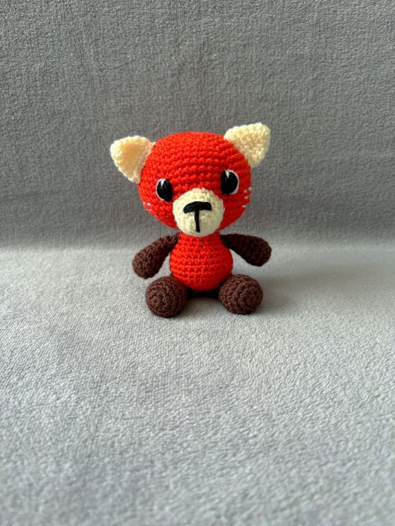 Crochet Red Panda Plush Toy - Custom Colour CE Tested Red Panda Plushie 