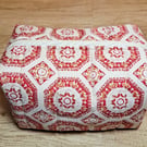 Red and cream boxed make-up bag 