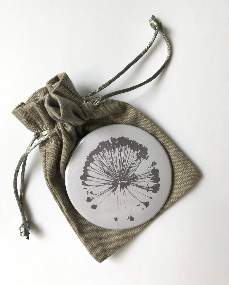 Allium Seedhead grey pocket mirror