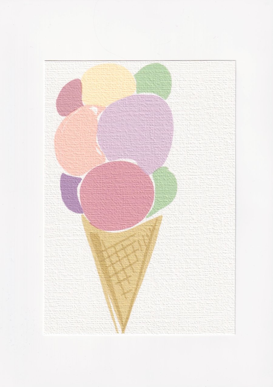 A5 Ice Cream Pastel Print