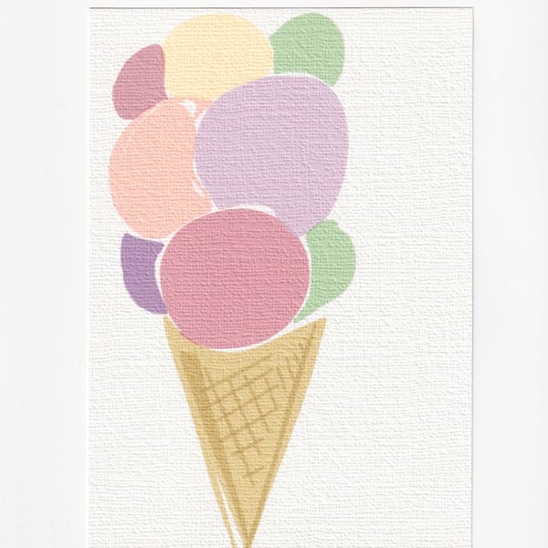 A5 Ice Cream Pastel Print