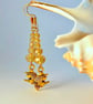 Halloween Witch Earrings, Sparkly Gold Glass, Trick Or Treat Costume Jewellery - Image 1