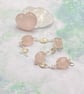 Twisted rose quartz nugget bracelet with wire spiral charms - Image 4
