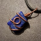 Lapis lazuli pendant in copper