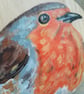 Wooden Coaster handpainted with a Robin  - Image 2