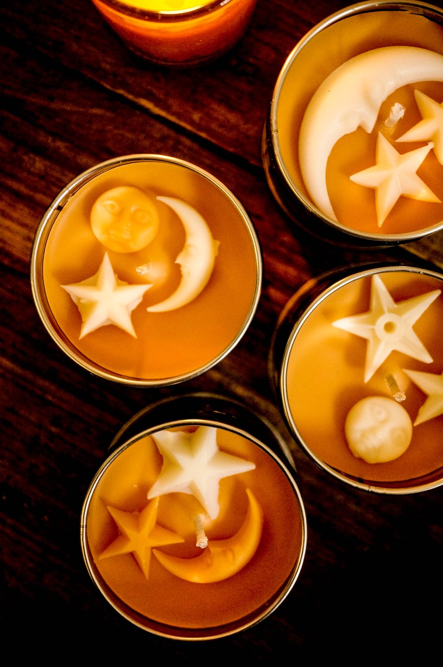 Spiced Pumpkin Candle with Moon and Star Vintage Detail