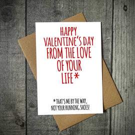 Happy Valentines From The Love Of You Life Running Valentines Card