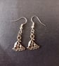 Silver sailboat dangle earrings  - Image 1
