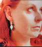 Silver Earrings with Rune Stone Fragments - Viking Relics with Seagreen Jasper - Image 6