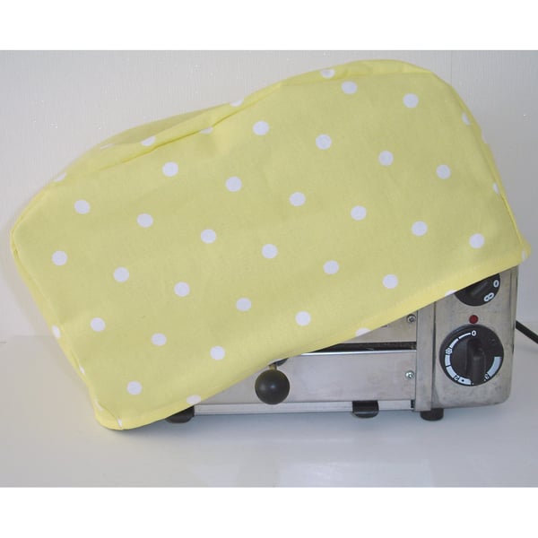 Toaster Cover Polka Dots Dualit 2 Slice Toaster Dust Cover NOT PADDED Yellow
