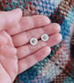 Gold Heart Studs, Hammered Sterling Silver Stud Earrings - Image 3
