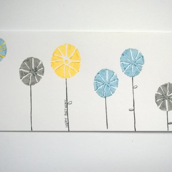 Birthday card, All in a row print, Cards & gifts