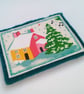 Christmas Brooch - Nostalgic Winter Scene pin brooch in fabric and felt - Image 4