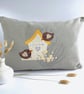 SALE - Birdhouse Cushion with Birds and Flowers - Image 1