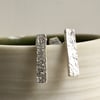 Eco silver handmade stud bar earrings