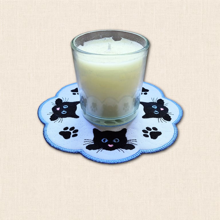 Cat Candle Mat - Cute Feline Home Decor