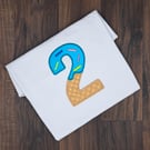 Personalised 2nd Birthday Boy T-shirt, Embroidered Blue Ice Cream Shirt