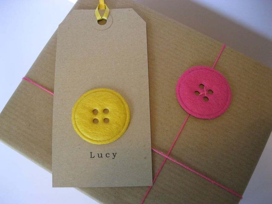 Personalised Button Gift Tags