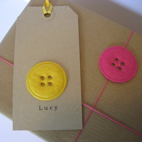 Personalised Button Gift Tags