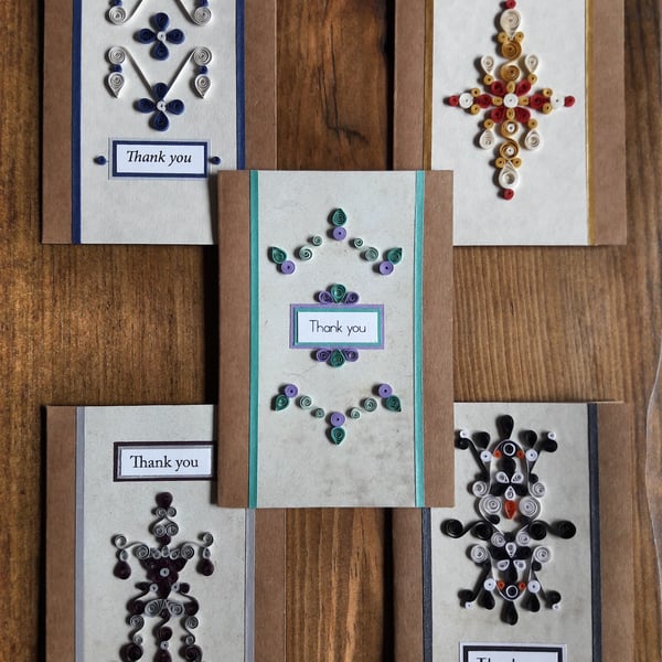 Set of 5 small Thank You cards