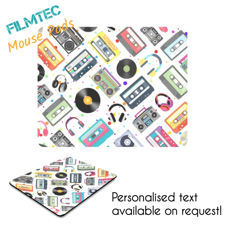 Retro Music Artistic Inspired Personalised Mouse Pad Mouse Mat.