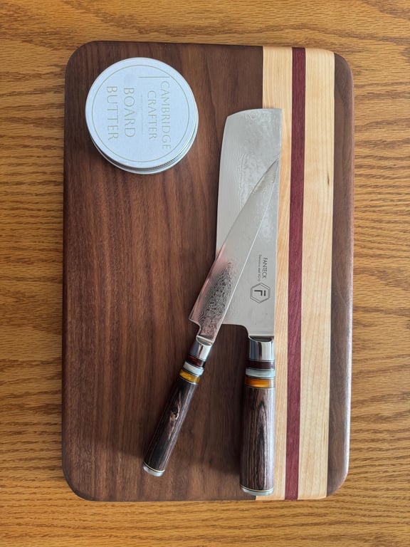 ServingCutting Board - Walnut, Maple & Purple Heart