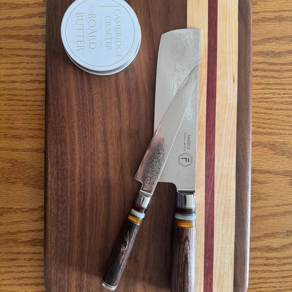ServingCutting Board - Walnut, Maple & Purple Heart