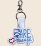 You Are Enough Keyring - Embroidered Affirmation Bag Charm - Image 4